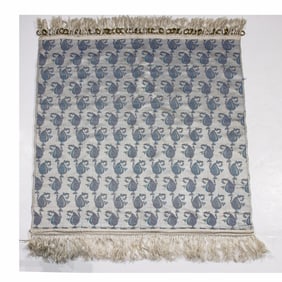 An Iranian Safavid style silk and silver thread boteh tapestry panel