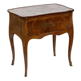 A Louis XV style marquetry inlaid side table