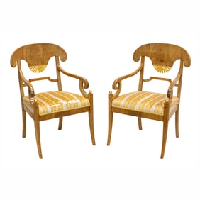 A pair of Biedermeier side chairs circa 1810