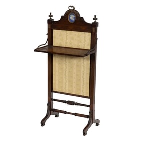 An Empire style screen inlaid with jasper ware medallion 39"h x 18"w x 10"d