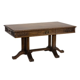 A Continental mahogany library table circa 1860