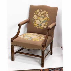 A Georgian style library armchair