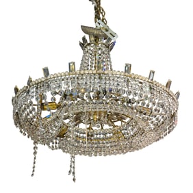 An Italian gilt bronze and crystal chandelier in the Neoclassical taste