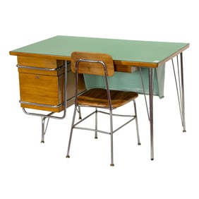 A Kem Weber for Heywood Wakefield 'Trimline' desk and chair