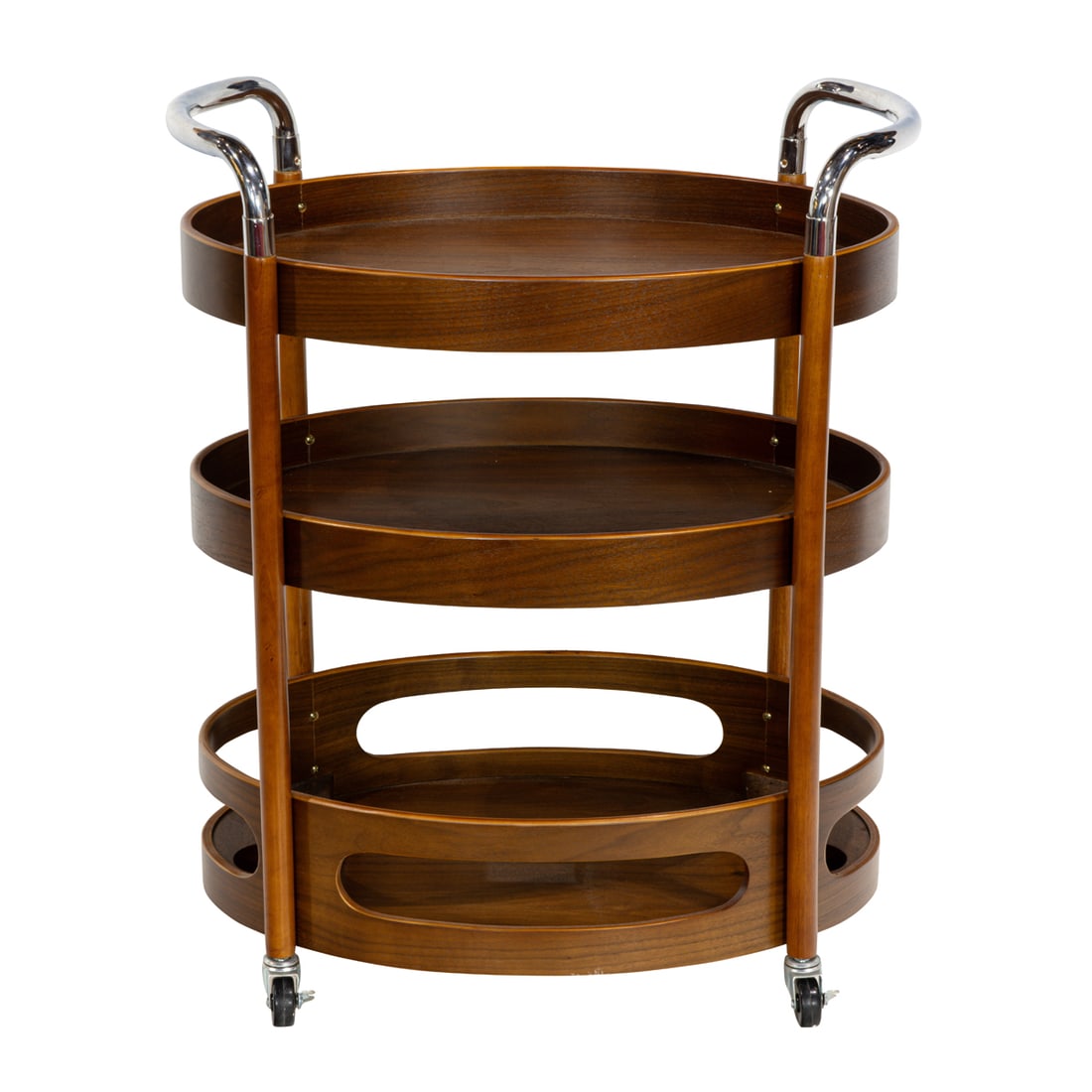 A Contemporary bentwood oval bar cart (1 of 4)