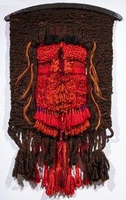 A Modern fiber art wall hanging