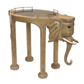 A Marge Carson elephant bar cart