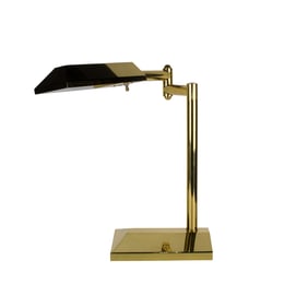 A Conetemporary brass adjustable desk lamp