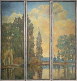 Painted Folding Screen, Bertha Stringer Lee