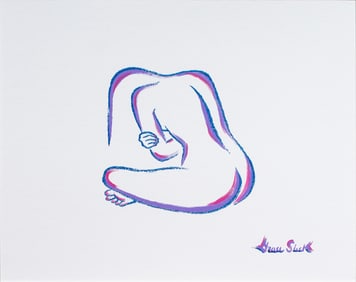 Painting and dedicated authograph, Grace Slick