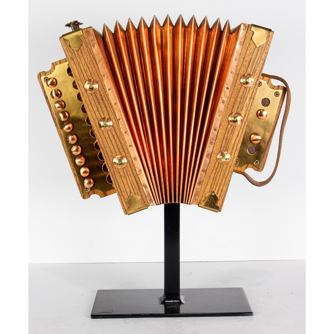 Sculpture, David B. Hickman: David B. Hickman (American, b. 1942), Accordion, wood and mixed media sculpture, artist label beneath, overall: 18"h x 16"w x 5"d. Provenance: Private collection of the late Sonoma County art collecto
