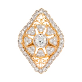 A diamond and 18k gold ring
