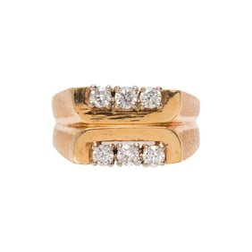 A diamond and 14k gold ring