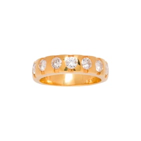 A diamond and 14k gold ring