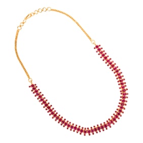 A ruby and 22k gold necklace