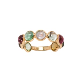 18k, natural tourmaline multicolor band