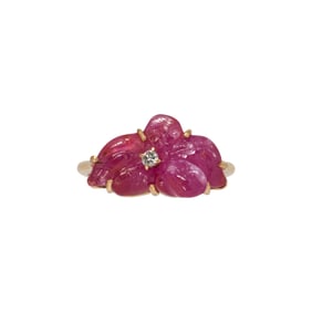 A ruby, diamond and 18k gold ring