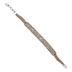 A silver and diamond bracelet