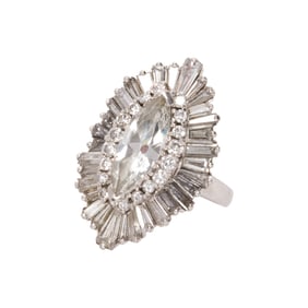 A diamond and platinum convertible ring/pendant