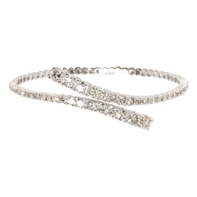 A diamond and 14k white gold bracelet