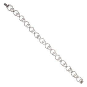 A diamond and 14k white gold bracelet
