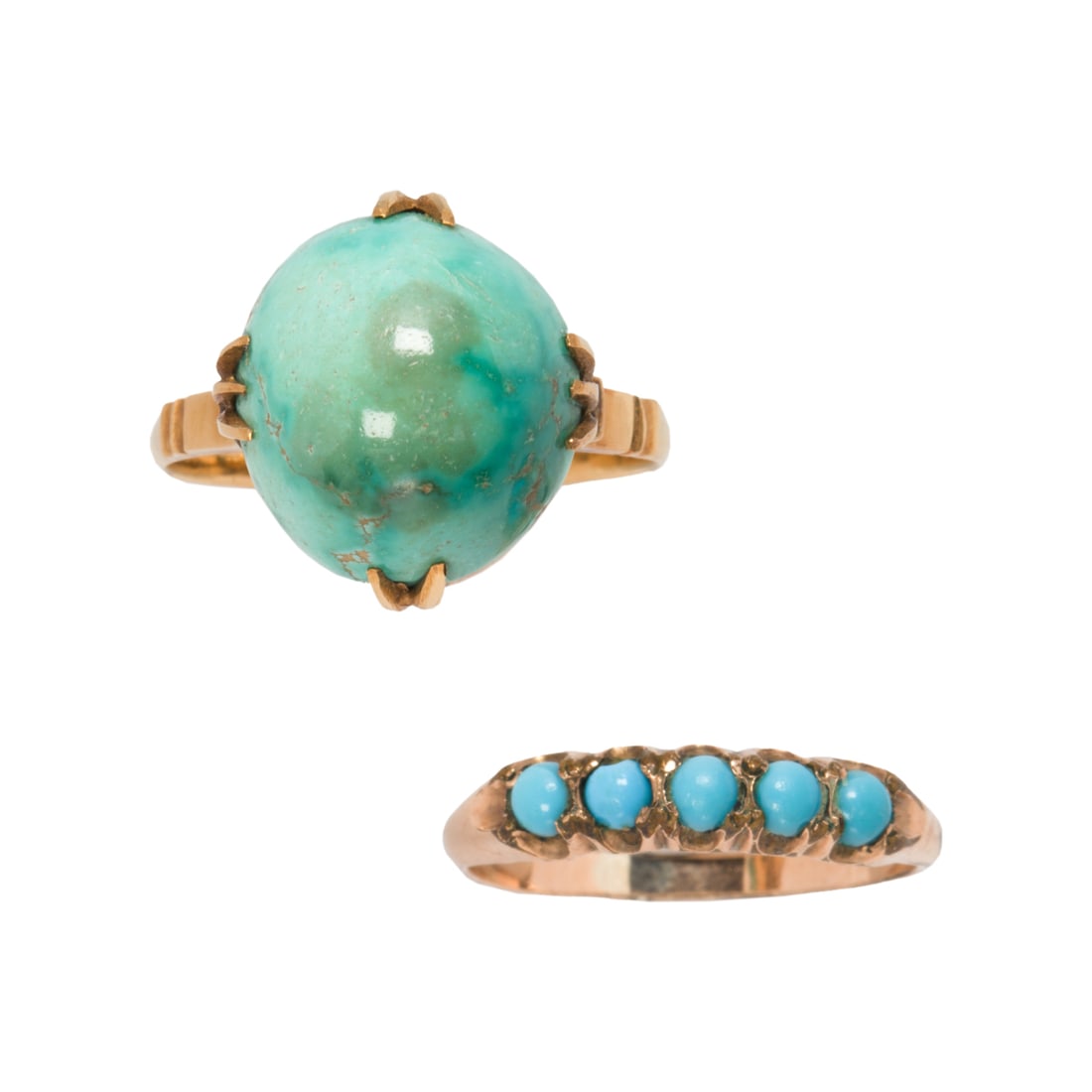 Two turquoise and gold rings (1 of 2)