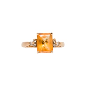 An Effy citrine, diamond and 14k gold ring