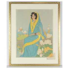 Paul Jacoulet (1896-1960) - La Poetesse/Indienne