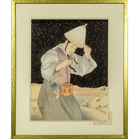 Paul Jacoulet (1896-1960) - Nuit de Niege/Coree