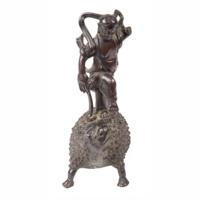 A Chinese bronze figure of Liu Hai