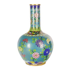 A Chinese cloisonne enamel globular vase