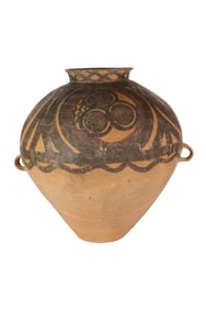 A Chinese painted pottery ovoid jar