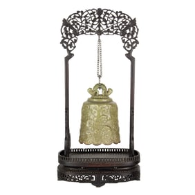 A Chinese Longquan celadon glazed chanting bell