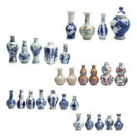 A group of Chinese miniature porcelain vases