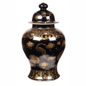 A Chinese famille noir vase