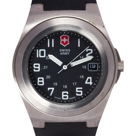 A Swiss Army stainless steel wristwatch