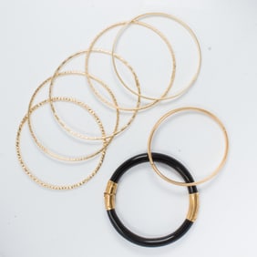 A group of 14k bangles