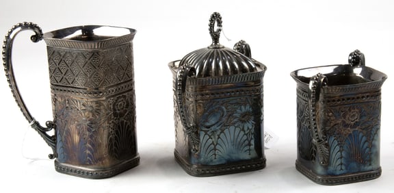 A lot of three silver-plated vessels
