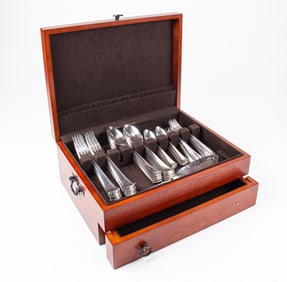 A canteen of Sanglier Freres plated flatware partial set [36 total]