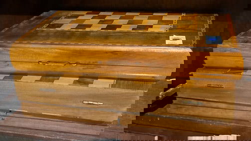 Three sets of inlaid backgammon and cribbage boards