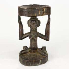 An African figural wood stool