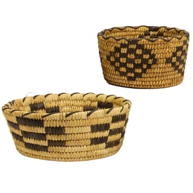 Two Native American baskets, Pima or Papago