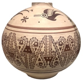A large Peruvian 'Mochica' earthenware pot style