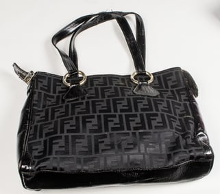 A vintage Fendi monogram canvas Zucca pattern tote handbag