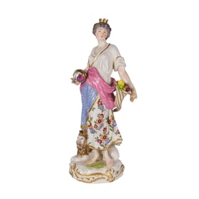 A Samson porcelain figure of Europa after a Meissen model