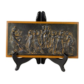 A Grand Tour style patinated metal figural frieze
