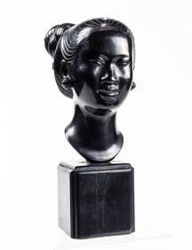 A Thanh Le Nguyen (Vietnam) patinated bronze bust of a woman