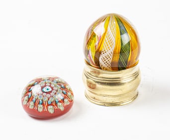Two glass paperweights