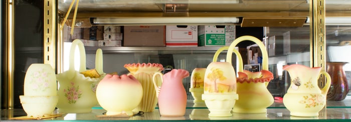 A group of Fenton Burmese glass