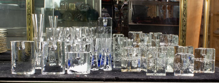A group of Finish Iittala glass in various patterns, comprising a group in the 'Akipelago' pattern,
